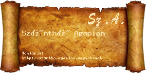 Szánthó Agapion névjegykártya